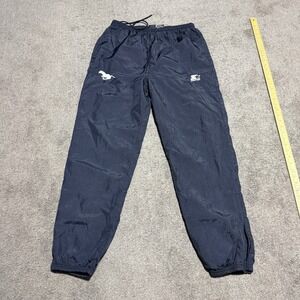 Starter Mens Navy Blue Vintage Nylon Track Windbreaker Pants Mustang Logo XL